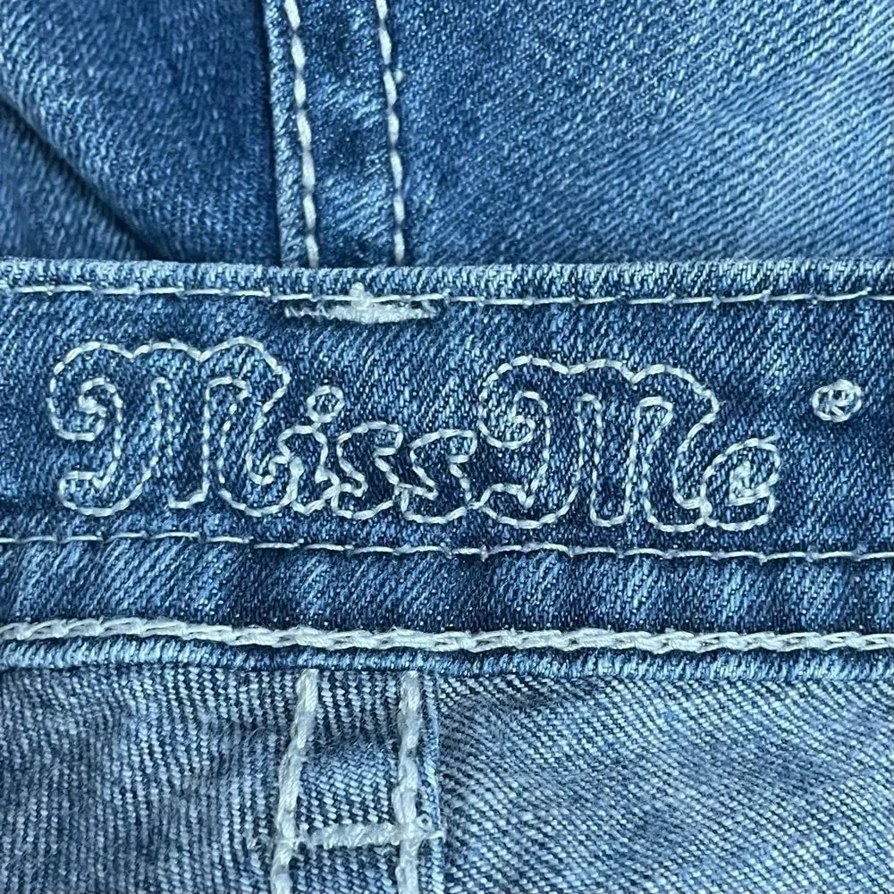 Miss Me Bermuda Shorts Size 26 Embellished Cross Pockets Stretch Denim JE5837M